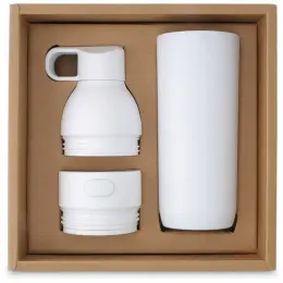 Ruvo Change Zero 2-in-1 Modular Hydration Gift Set White Gift Box Open